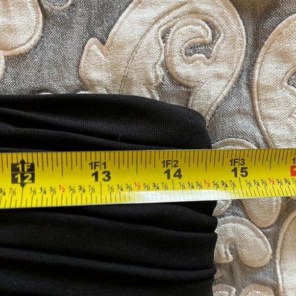 Vicky Tiel Black Strapless Long Gown with Elegant Ruching and Front Slit - Picture 14 of 16